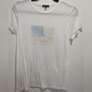 Massimo Dutti White Graphic T Shirt
